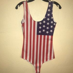American flag bodysuit